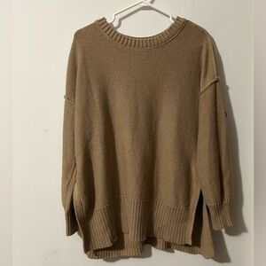 Aerie Light Brown Oversized  Knit Sweater